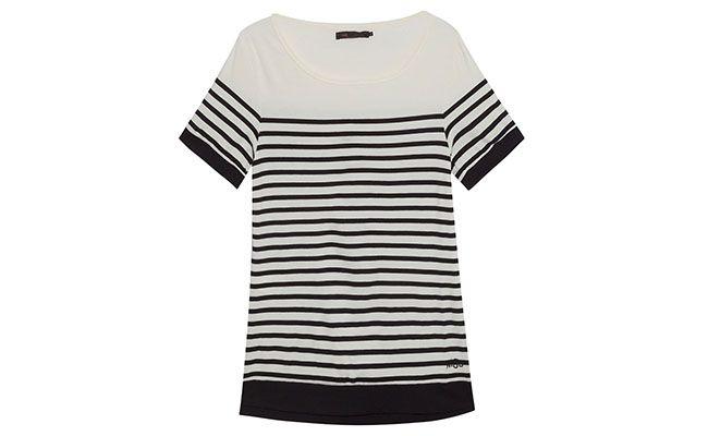 T-shirt listrada Mob por R$129 na <a href="http://www.oqvestir.com.br/t-shirt-listras---off-white-e-preto-48517.aspx/p" target="blank_">Oqvestir</a>