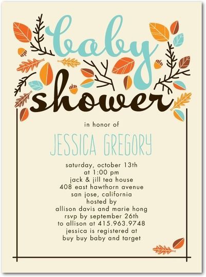 Foto: Reprodução / <a href="https://www.tinyprints.com/product/39256/baby_shower_invitations_sweet_autumn_reef.html" target="_blank">Tiny prints</a>