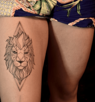 50 ideias de tatuagem de leão na perna para uma tattoo cheia de poder