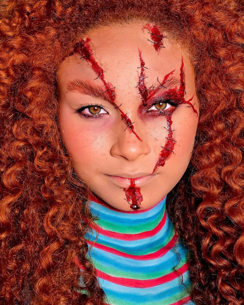 maquiagem de halloween de chuck