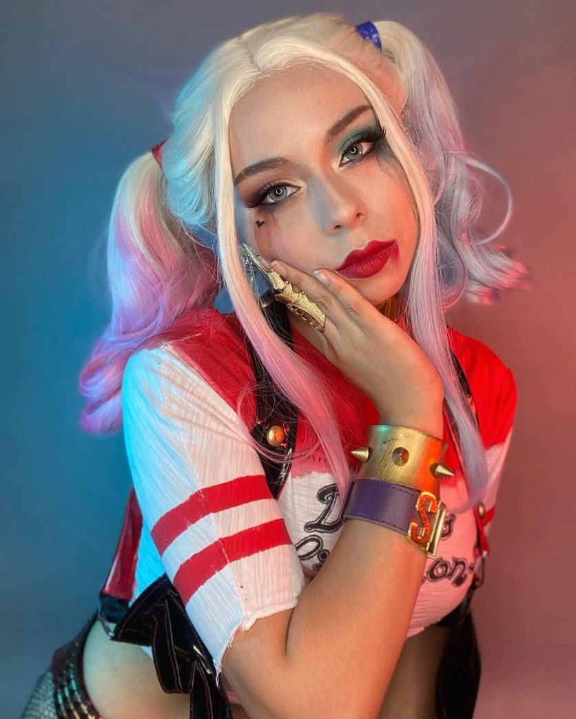 maquiagem de halloween de Harley Quinn