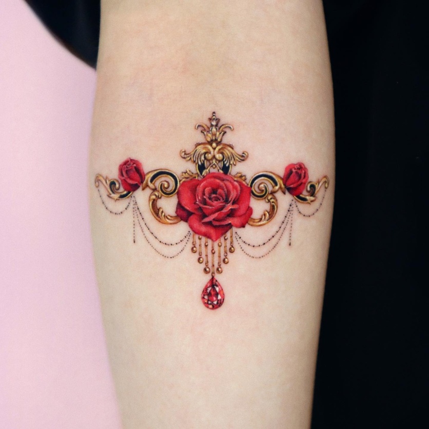 tatuagem de rosa